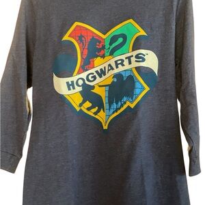 Warner Bros. Hogwarts Crest Kids Gray Long Sleeve Shirt